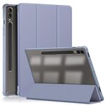 Per Samsung Galaxy Tab S9+ Custodia per tablet in pelle intelligente 3 pieghevoli in acrilico (viola lavanda)