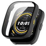 Per Amazfit Bip 5 Custodia protettiva per orologio con pellicola temperata integrata per PC (nera)