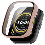 Per Amazfit Bip 5 Custodia protettiva per orologio con pellicola temperata integrata per PC (rosa)