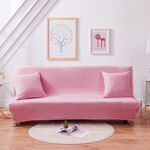Copridivano letto elasticizzato senza braccioli Copridivano letto pieghevole all-inclusive, misura: L per divano 160-190 cm (rosa)