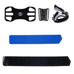 Supporto per bicicletta con cinturino da polso staccabile con braccio girevole 3 in 1 a quattro ganasce per telefoni da 4,5-6,5 pollici (blu)