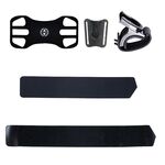Supporto per bicicletta con cinturino da polso staccabile con braccio girevole 3 in 1 a quattro ganasce per telefoni da 4,5-6,5 pollici (nero)