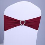 15x35 cm Coprisedia elasticizzato senza lacci per sedia con fiocco floreale Coprisedia per sedia da hotel Decorazione con cinturino per schienale(Claret)