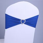 15x35 cm Coprisedia elasticizzato senza lacci per sedia con fiocco floreale Coprisedia per sedia da hotel Decorazione con cinturino per schienale (Royal Blue)