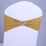 15x35 cm Coprisedia elasticizzato senza lacci per sedia con fiocco floreale Coprisedia per sedia da hotel Decorazione con cinturino per schienale(Oro)
