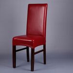 Fodera per sedia siamese elastica per la casa Custodia per sgabello per hotel in pelle PU impermeabile (rosso vino)