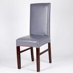 Fodera per sedia siamese elastica per la casa Custodia per sgabello per hotel in pelle PU impermeabile (grigio)