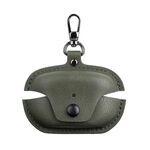 Custodia protettiva per auricolari TWS in pelle Sony WF-1000XM5 con gancio (verde)