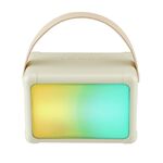 Altoparlante Bluetooth portatile con effetto di illuminazione RGB Mini audio karaoke per la casa, Stile: altoparlante (Beige)