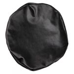 Per diametro 28-35 cm Coprisgabello rotondo elasticizzato in pelle PU semplice Coprisedile impermeabile (nero)