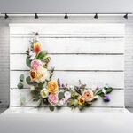 1,25x0,8 m Venature del legno Ramo di fiori Puntelli Simulazione 3D Fotografia Panno di sfondo, Stile: C-3364