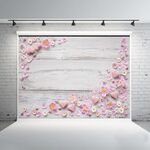 1,25x0,8 m Venature del legno Ramo di fiori Puntelli Simulazione 3D Fotografia Panno di sfondo, Stile: C-4032