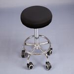 Coprisedie rotonde girevoli con maniche rotonde elasticizzate per diametro 28-35 cm (nero)