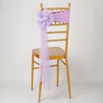Hotel Wedding Organza Schienale con lacci per sedia Sedile con fiori Decorazioni in filato Tulle Schienale per sedia Archi (viola poco profondo)