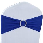 Schienale per sedia elastico senza lacci Coprisedia con fiocco floreale Decorazione del sedile Cravatte Forniture per matrimoni in hotel (blu zaffiro)