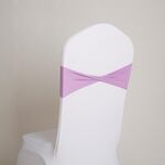 Cerchio elastico senza fibbia, 13 x 70 cm, con fiore sullo schienale della sedia, senza fiocco, decorazione per lo schienale della sedia per banchetti nuziali (viola)