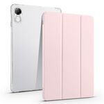 Per Honor Pad X8 Pro / Pad X9 Custodia tablet in pelle TPU trasparente pieghevole a 3 pieghe (rosa ghiaccio)