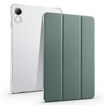 Per Honor Pad X8 Pro / Pad X9 Custodia tablet in pelle Smart TPU trasparente 3 pieghevoli (verde)