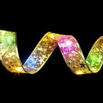 5m 50LED 8 funzioni + telecomando LED decorazione albero di Natale luci a nastro abbronzanti (oro-colorato)