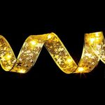 10m 100LED USB + telecomando LED decorazione albero di Natale luci a nastro abbronzanti (oro-bianco caldo)