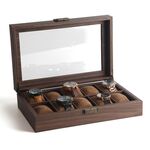 Scatola per esposizione di orologi in pelle con venature del legno, custodia per orologi, stile: lunghezza 10 cifre