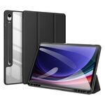 Custodia per tablet in pelle antiscivolo per Samsung Galaxy Tab S9 FE DUX DUCIS TOBY con funzione di sospensione/sveglia (nero)