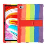 Per Teclast M40 Custodia protettiva per tablet in silicone antiurto con supporto (arcobaleno)