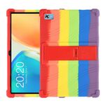 Per Teclast M40 Plus Custodia protettiva per tablet in silicone antiurto con supporto (arcobaleno)