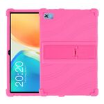 Custodia protettiva per tablet in silicone antiurto per Teclast M40 Plus con supporto (rosa rosso)