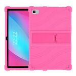 Per Teclast P20 Custodia protettiva per tablet in silicone antiurto con supporto (rosa rossa)