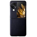 Per OPPO Find N3 Flip Morandi Custodia per telefono con texture in pelle tinta unita (nera)