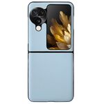 Per OPPO Find N3 Flip Morandi Custodia per telefono con texture in pelle tinta unita (blu)