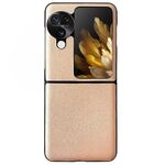 Per OPPO Find N3 Flip Morandi Custodia per telefono con texture in pelle tinta unita (oro)