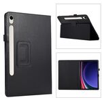 Custodia per tablet in pelle con texture ultra litchi per Samsung Galaxy Tab S9 con supporto (nero)