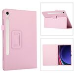 Custodia per tablet in pelle con texture ultra litchi per Samsung Galaxy Tab S9 con supporto (rosa)