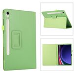 Custodia per tablet in pelle con texture ultra litchi per Samsung Galaxy Tab S9 con supporto (verde)