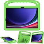 Custodia per tablet antiurto EVA con manico per Samsung Galaxy Tab S9 con supporto (verde)