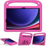 Custodia per tablet antiurto EVA con manico per Samsung Galaxy Tab S9 con supporto (rosa rosso)