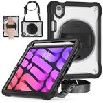 Custodia per tablet ibrida resistente per iPad mini 6 con maniglia e cinturino (nero)