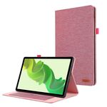 Custodia per tablet in pelle e tessuto Realme Pad 2 (rosa rossa)