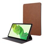 Custodia per tablet in pelle Crazy Horse semplice per Realme Pad 2 (marrone)