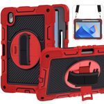 Per Huawei MatePad 11 2023 Custodia per tablet in silicone con rotazione a 360 gradi per PC (rosso + nero)
