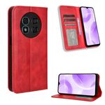 Custodia per telefono in pelle con texture retrò con fibbia magnetica per Ulefone Note 15 (rossa)