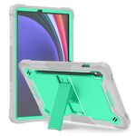 Per Samsung Galaxy Tab S9 Custodia tablet PC ibrida in silicone antiurto con supporto (verde menta + grigio)
