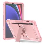 Custodia per tablet PC ibrida in silicone antiurto per Samsung Galaxy Tab S9 con supporto (oro rosa)