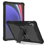 Custodia per tablet PC ibrida in silicone antiurto per Samsung Galaxy Tab S9+ con supporto (nero)