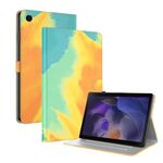 Custodia per tablet in pelle flip con motivo acquerello per Samsung Galaxy Tab А9 (foglie autunnali)