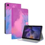 Custodia per tablet in pelle flip con motivo acquerello per Samsung Galaxy Tab А9 (rosso viola)