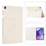 Per Lenovo Tab M10 5G Custodia per tablet in pelle con texture litchi (bianca)