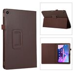 Per Lenovo Tab M10 5G Custodia per tablet in pelle con texture litchi (marrone)